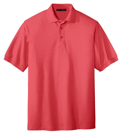 Front View of Hibiscus Port Authority Extended Size Silk Touch Polo K500ES plain