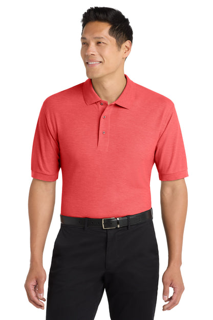 Front View of Hibiscus Port Authority Silk Touch Polo K500 plain