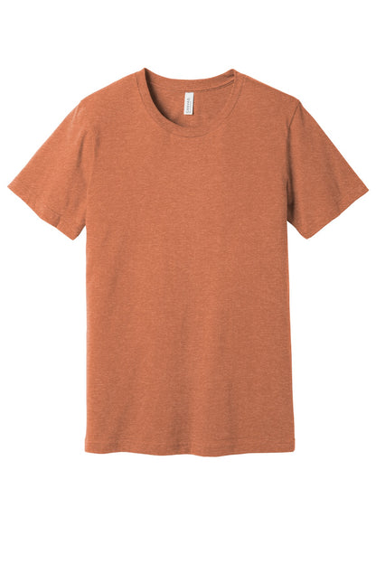 Front View of Ht Autumn BELLA+CANVAS Unisex Heather CVC Short Sleeve Tee. BC3001CVC plain