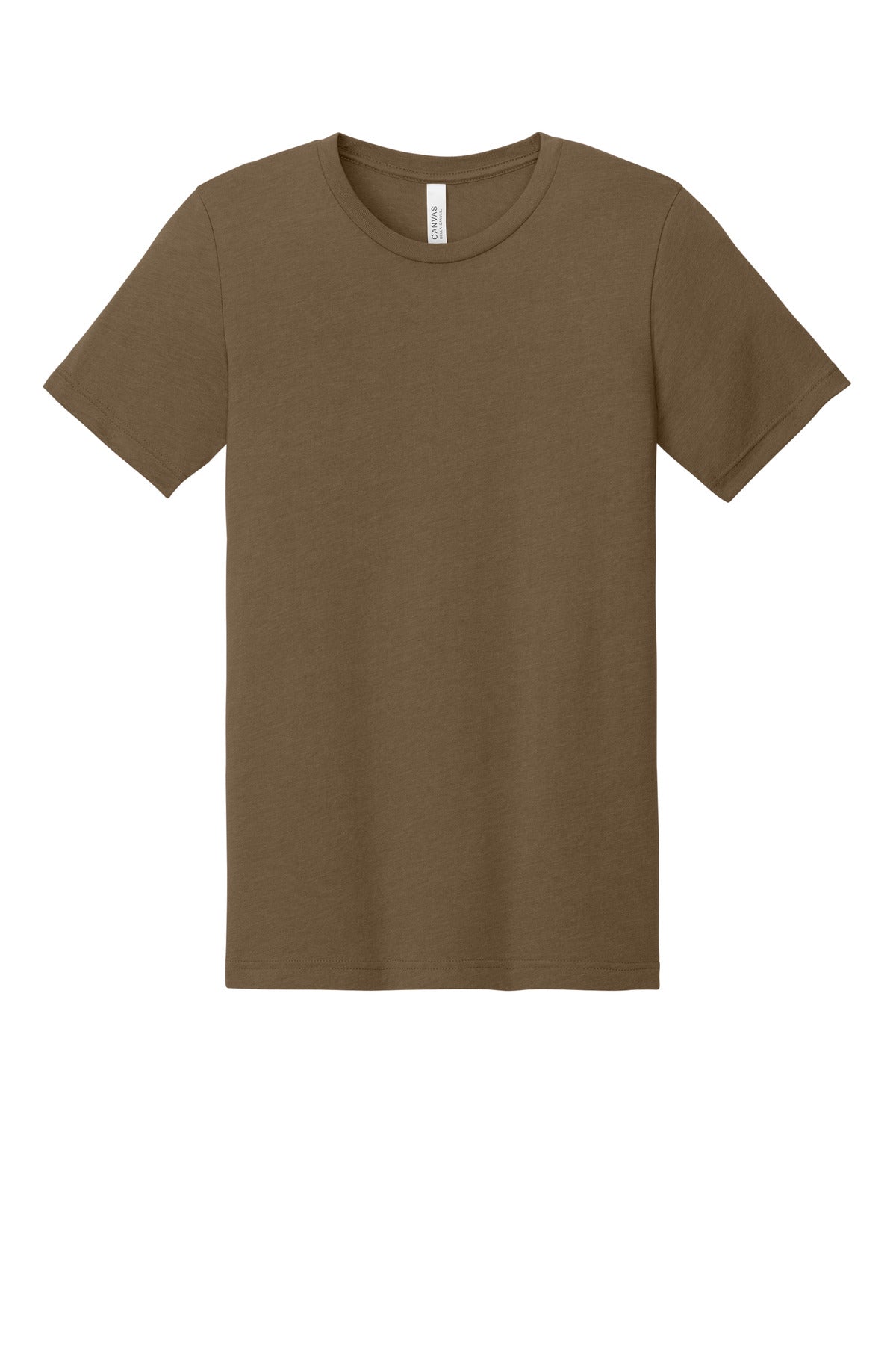 Front View of Ht Brown BELLA+CANVAS Unisex Heather CVC Short Sleeve Tee. BC3001CVC plain