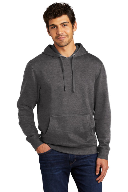Front View of Ht Charcoal District V.I.T. Fleece Hoodie DT6100 plain