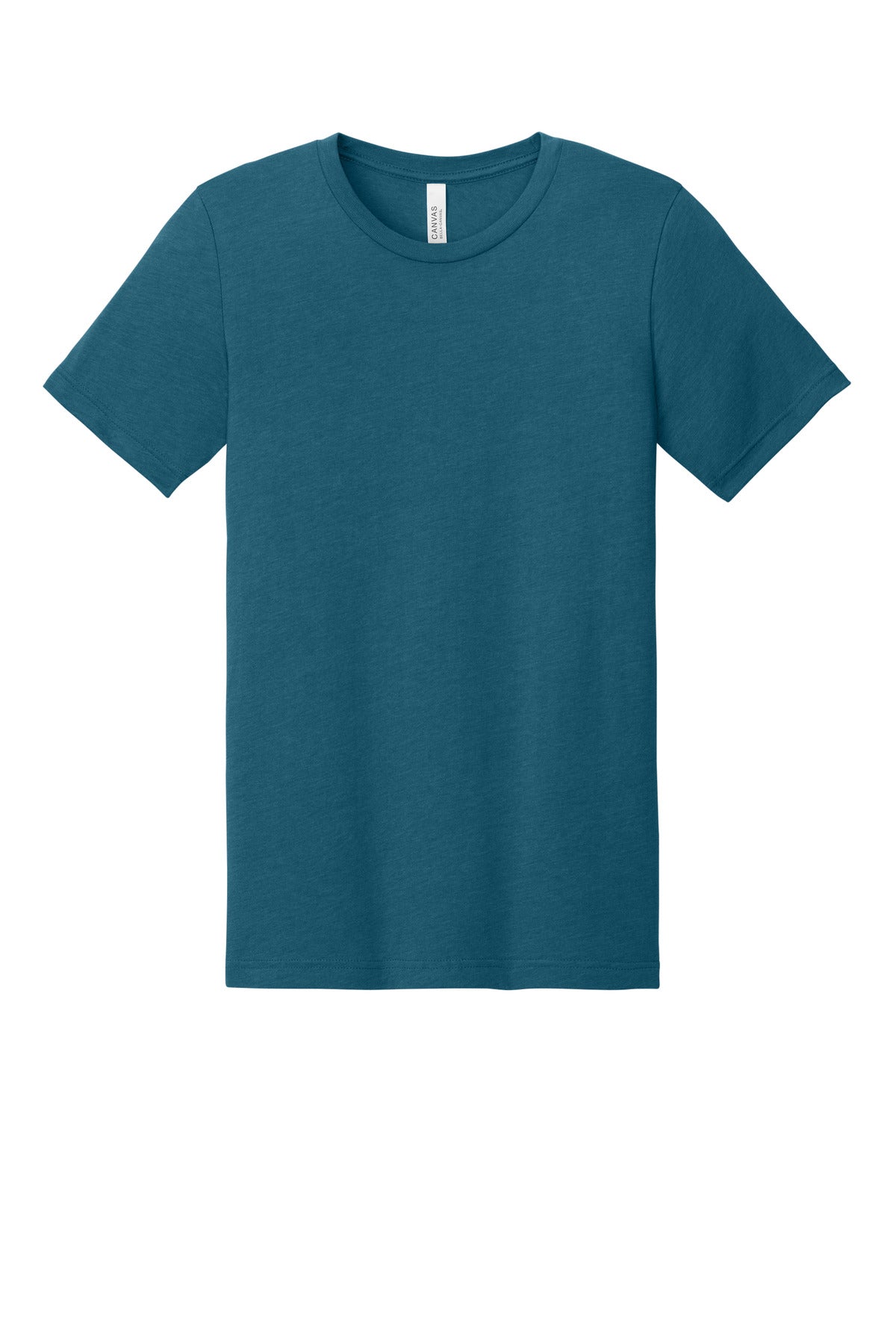 Front View of Ht Deep Teal BELLA+CANVAS Unisex Heather CVC Short Sleeve Tee. BC3001CVC plain