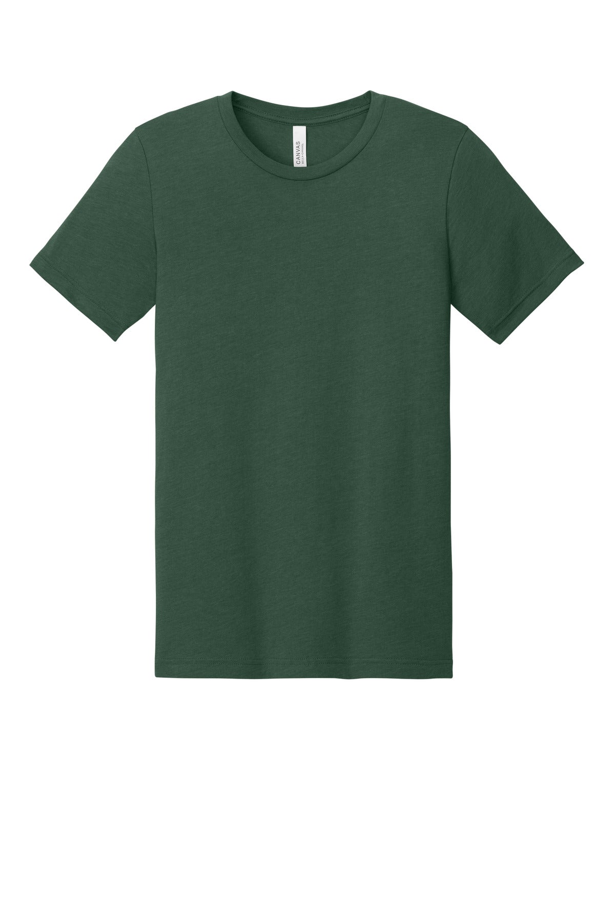 Front View of Ht Forest BELLA+CANVAS Unisex Heather CVC Short Sleeve Tee. BC3001CVC plain