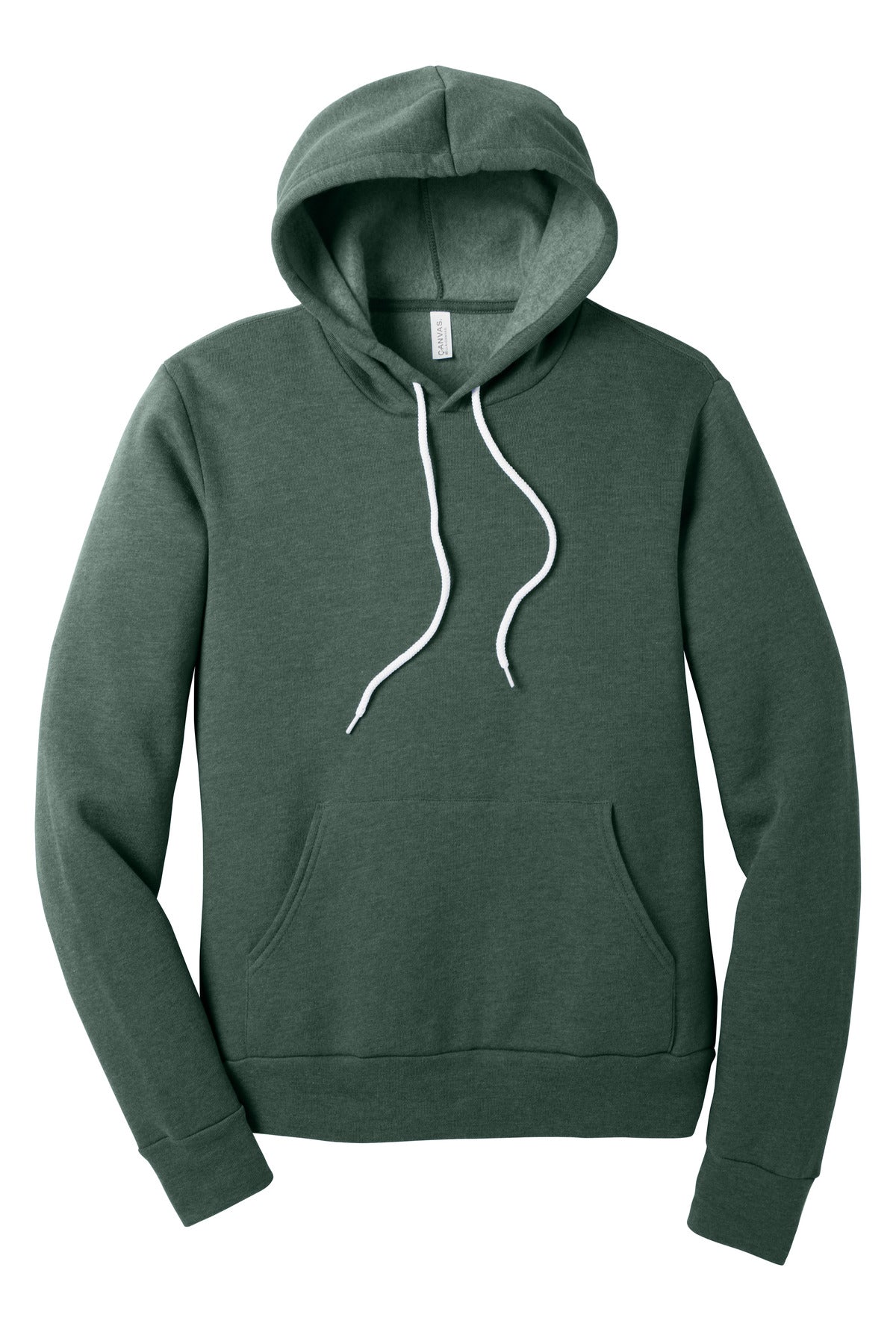 Front View of Ht Forest BELLA+CANVAS Unisex Sponge Fleece Pullover Hoodie. BC3719 plain