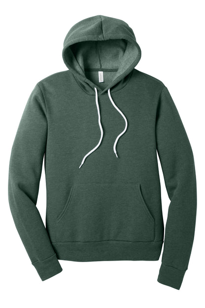 Front View of Ht Forest BELLA+CANVAS Unisex Sponge Fleece Pullover Hoodie. BC3719 plain