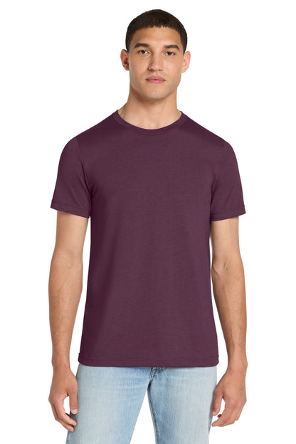 Front View of Ht Maroon BELLA+CANVAS Unisex Heather CVC Short Sleeve Tee. BC3001CVC plain