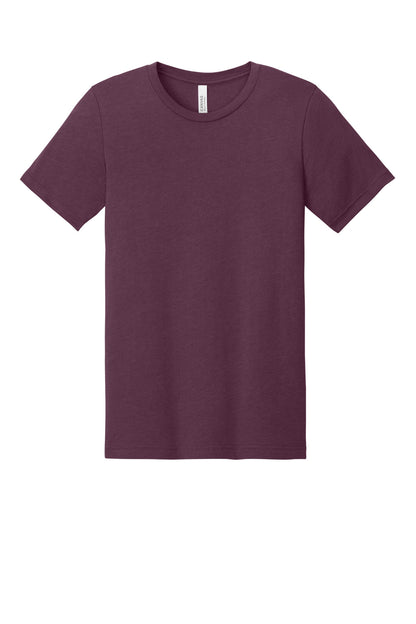 Front View of Ht Maroon BELLA+CANVAS Unisex Heather CVC Short Sleeve Tee. BC3001CVC plain
