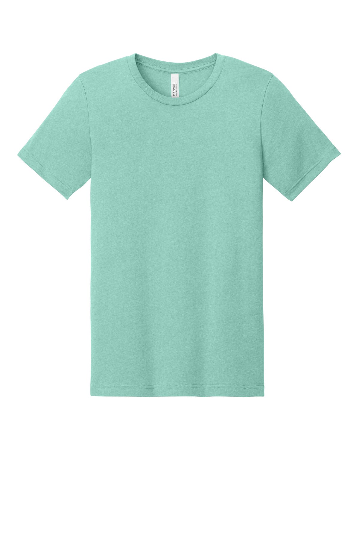 Front View of Ht Mint BELLA+CANVAS Unisex Heather CVC Short Sleeve Tee. BC3001CVC plain