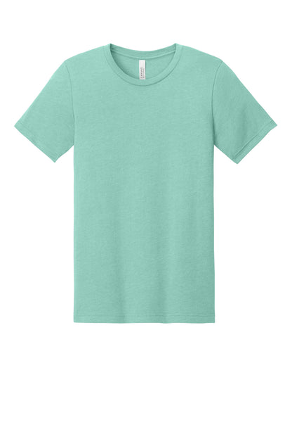 Front View of Ht Mint BELLA+CANVAS Unisex Heather CVC Short Sleeve Tee. BC3001CVC plain