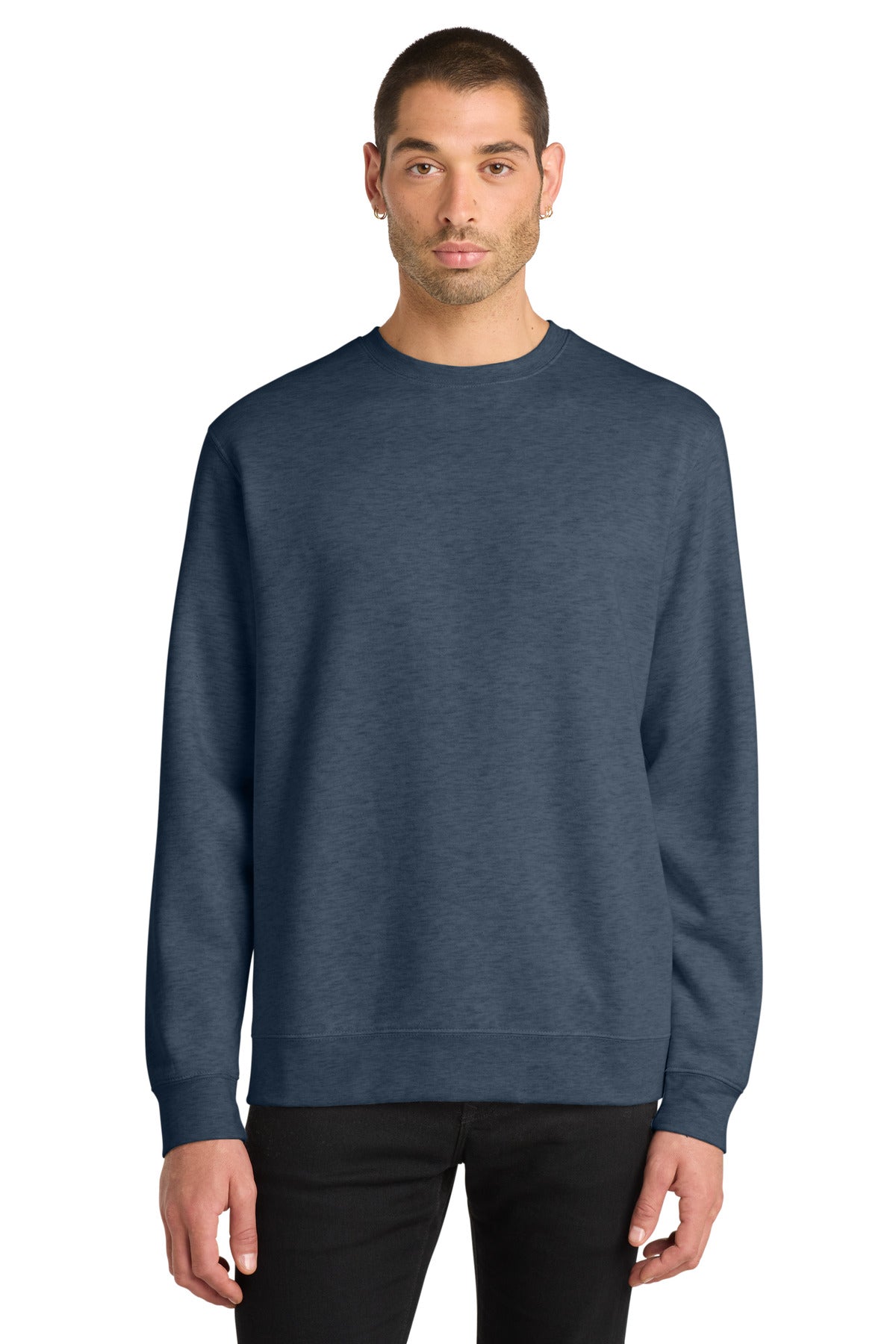 Front View of Ht Navy District V.I.T. Fleece Crew DT6104 plain