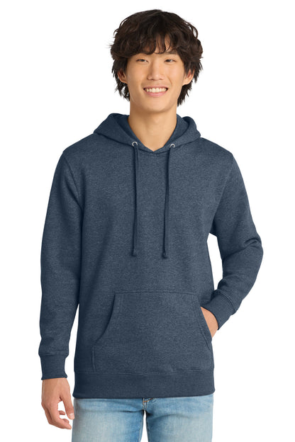 Front View of Ht Navy District V.I.T. Fleece Hoodie DT6100 plain
