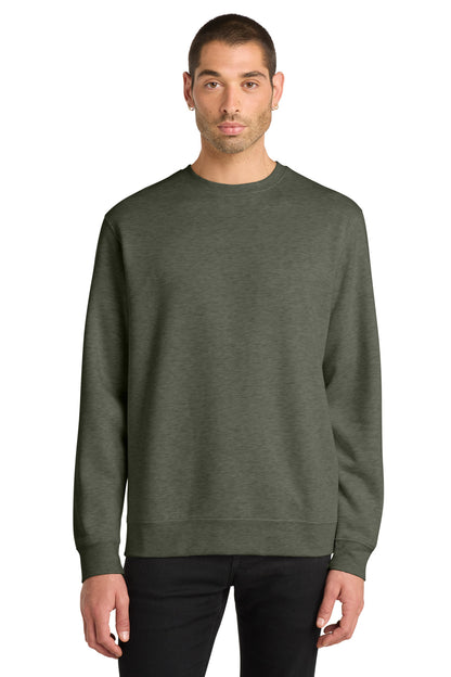 Front View of Ht Olive District V.I.T. Fleece Crew DT6104 plain