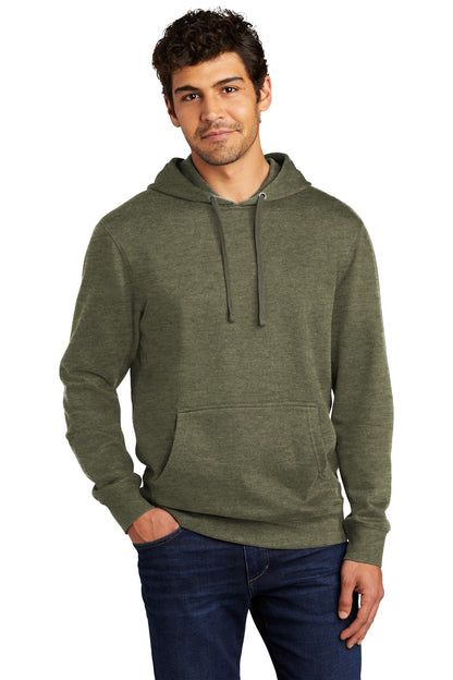 Front View of Ht Olive District V.I.T. Fleece Hoodie DT6100 plain