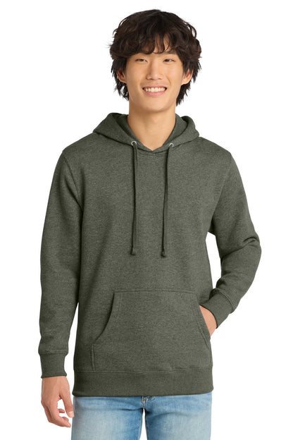 Front View of Ht Olive District V.I.T. Fleece Hoodie DT6100 plain
