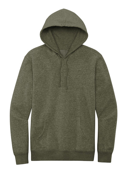Front View of Ht Olive District V.I.T. Fleece Hoodie DT6100 plain