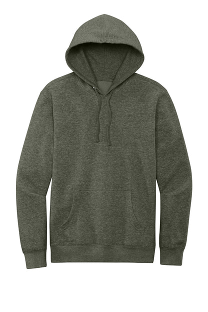 Front View of Ht Olive District V.I.T. Fleece Hoodie DT6100 plain