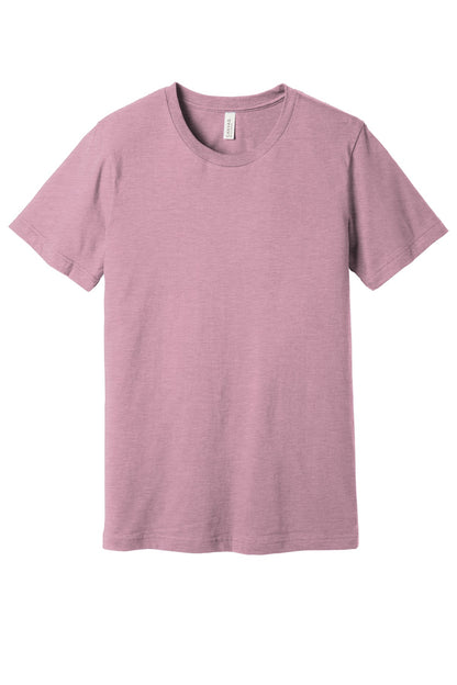 Front View of Ht Prm Lilac BELLA+CANVAS Unisex Heather CVC Short Sleeve Tee. BC3001CVC plain