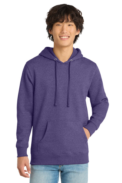 Front View of Ht Purple District V.I.T. Fleece Hoodie DT6100 plain