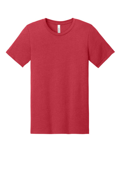 Front View of Ht Red BELLA+CANVAS Unisex Heather CVC Short Sleeve Tee. BC3001CVC plain