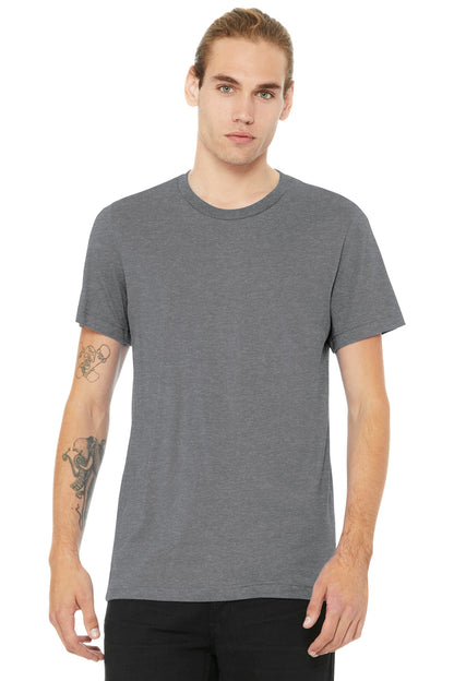 Front View of Ht Storm BELLA+CANVAS Unisex Heather CVC Short Sleeve Tee. BC3001CVC plain