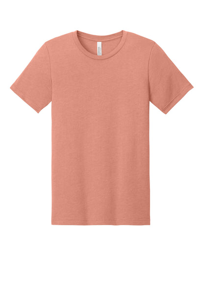 Front View of Ht Sunset BELLA+CANVAS Unisex Heather CVC Short Sleeve Tee. BC3001CVC plain