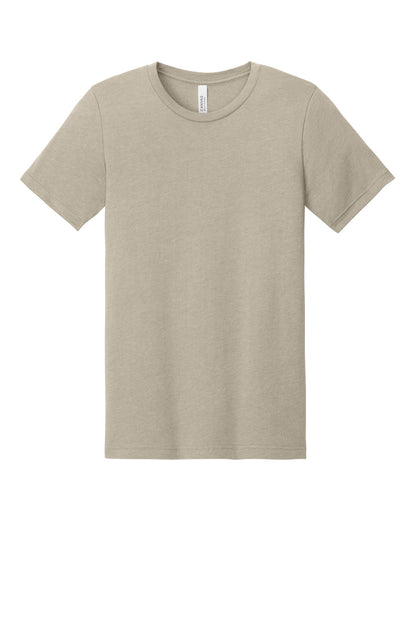 Front View of Ht Tan BELLA+CANVAS Unisex Heather CVC Short Sleeve Tee. BC3001CVC plain