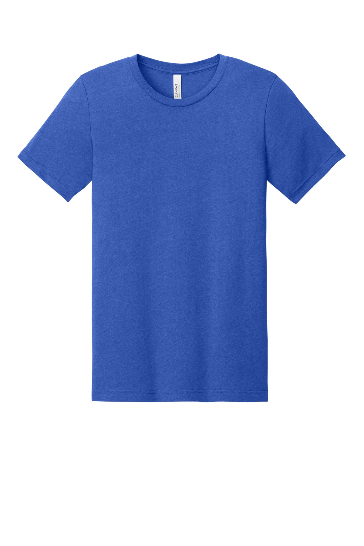 Front View of Ht True Royal BELLA+CANVAS Unisex Heather CVC Short Sleeve Tee. BC3001CVC plain