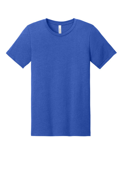 Front View of Ht True Royal BELLA+CANVAS Unisex Heather CVC Short Sleeve Tee. BC3001CVC plain
