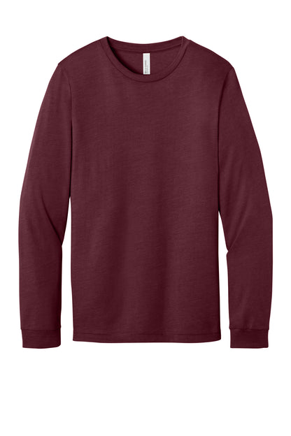 Front View of HtCardinal BELLA+CANVAS Unisex Heather CVC Long Sleeve Tee BC3501CVC plain