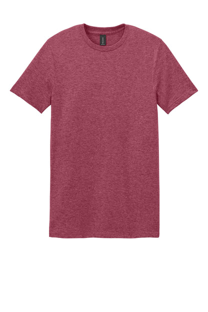 Front View of HtCardinal Gildan Softstyle T-Shirt. 64000 plain