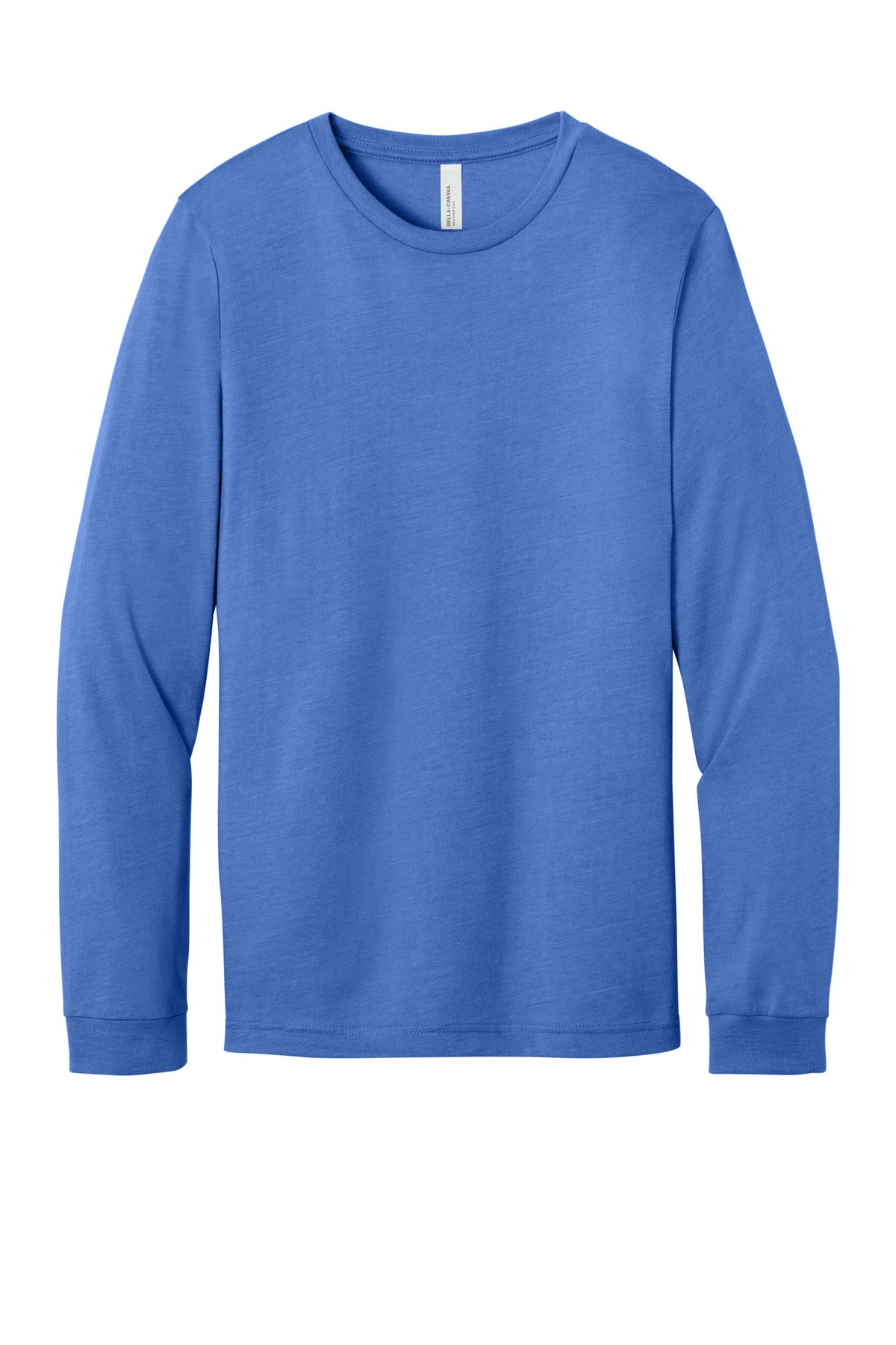 Front View of HtClmbBl BELLA+CANVAS Unisex Heather CVC Long Sleeve Tee BC3501CVC plain