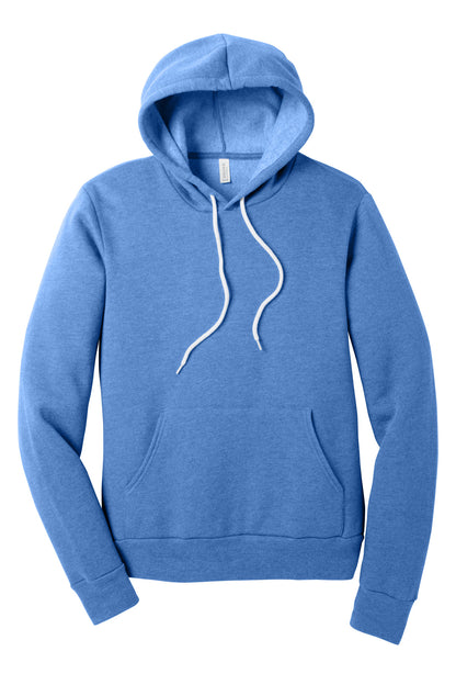 Front View of HtClmbBl BELLA+CANVAS Unisex Sponge Fleece Pullover Hoodie. BC3719 plain