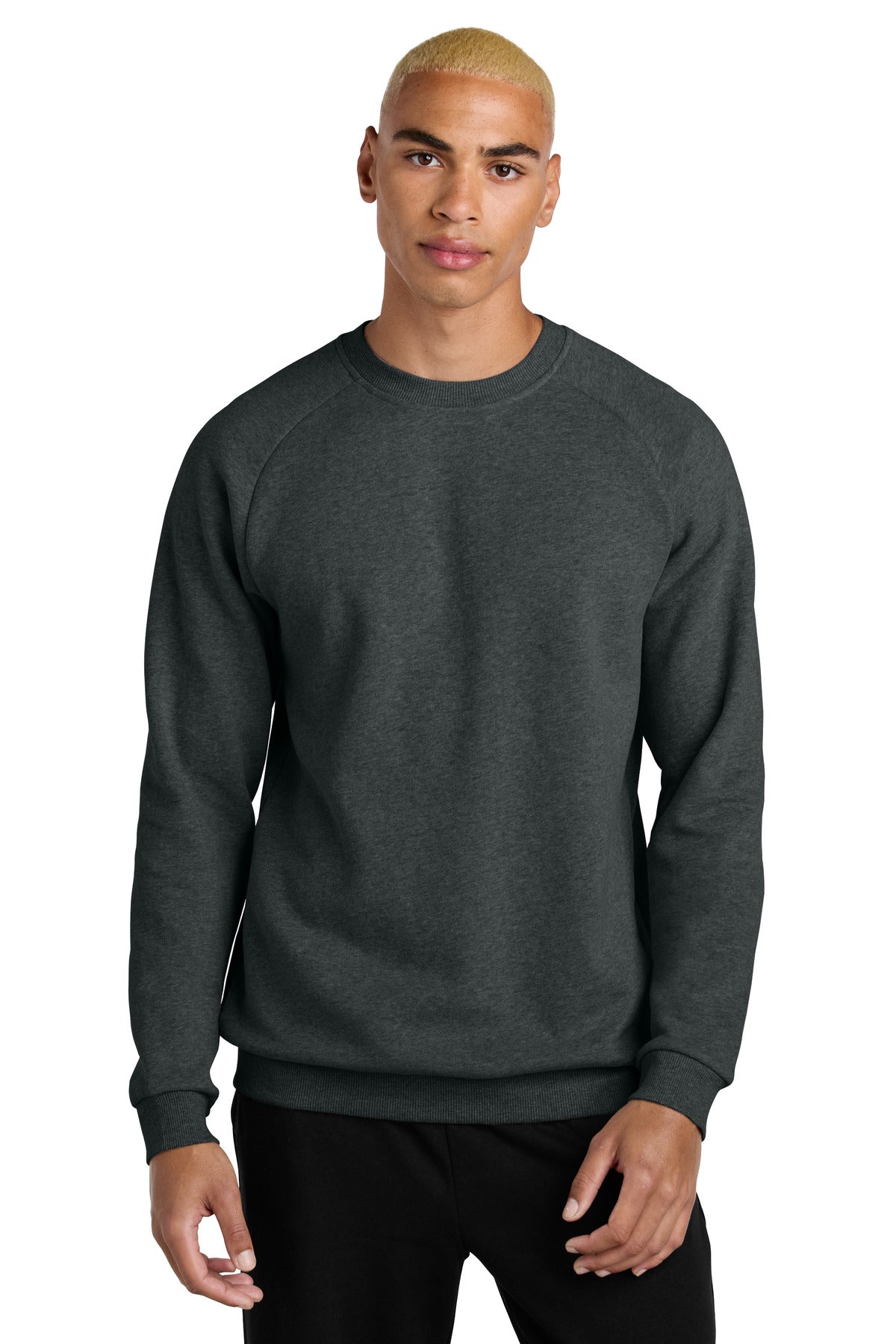 Front View of HtdChar District Cloud Fleece Crew DT7804 plain