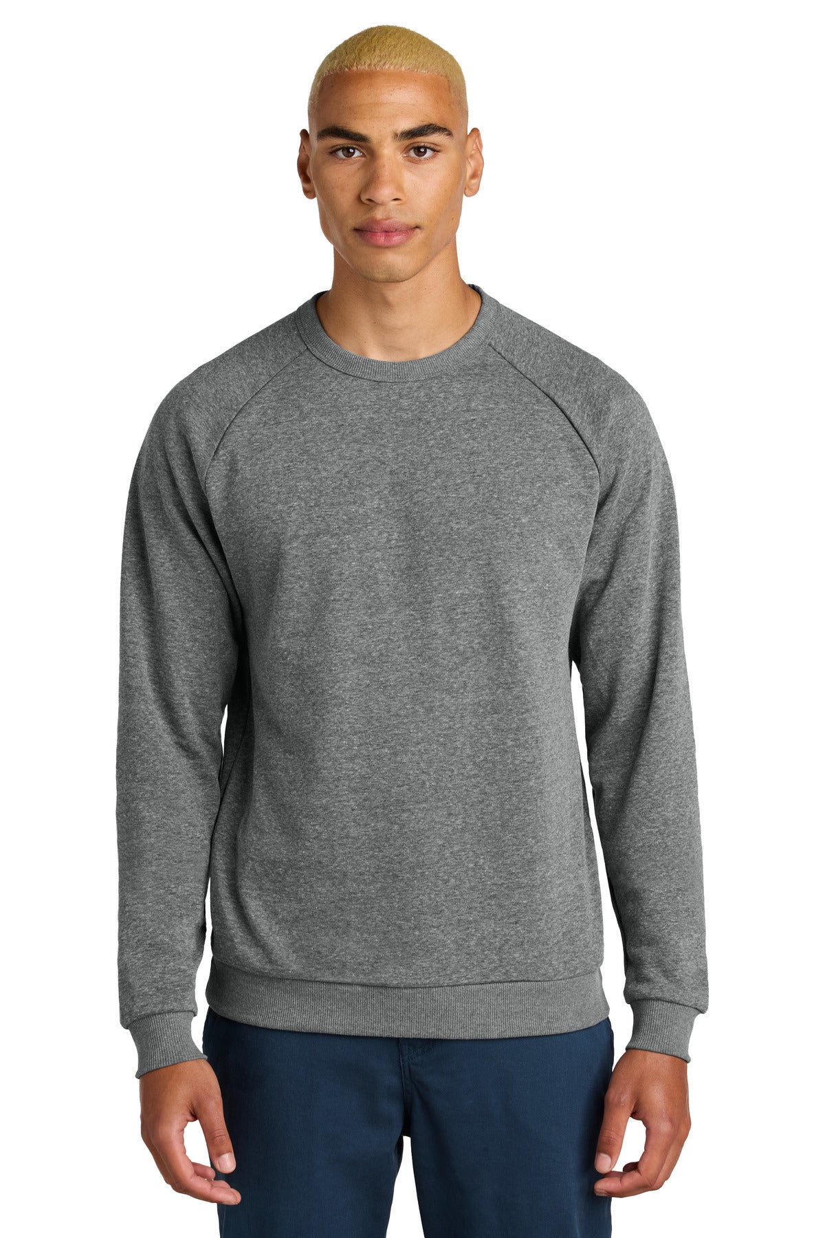 Front View of HtdChar District Perfect Tri Fleece Crewneck Sweatshirt DT1304 plain