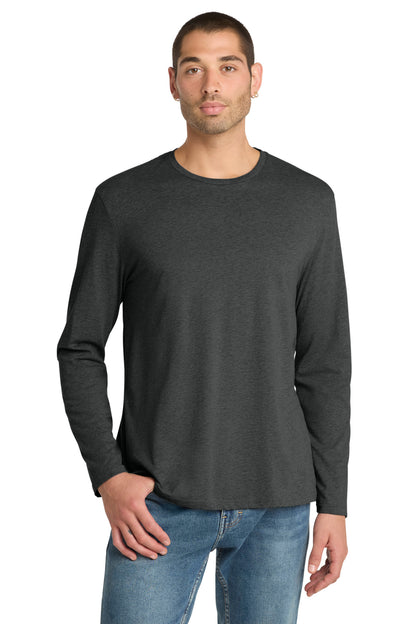 Front View of HtdChar District Perfect Weight Long Sleeve Tee. DT105 plain