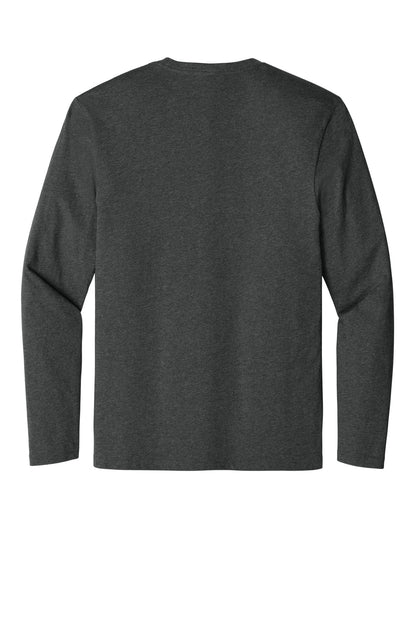 Front View of HtdChar District Perfect Weight Long Sleeve Tee. DT105 plain