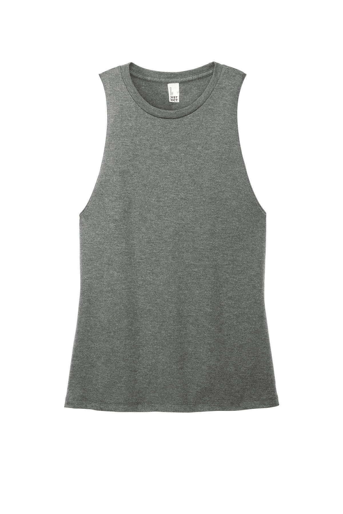 Front View of HtdChar District Women's Perfect Tri Muscle Tank DT153 plain