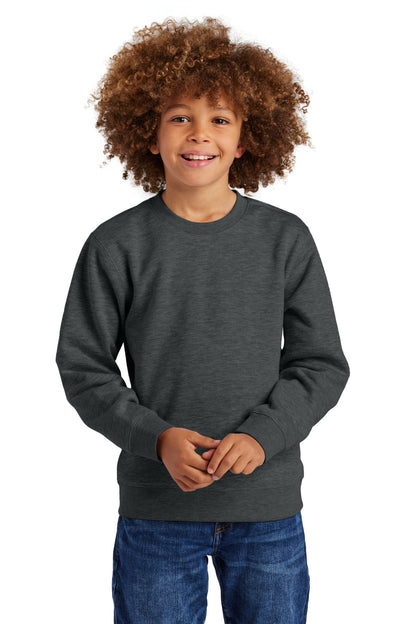 Front View of HtdChar District Youth V.I.T. Fleece Crew DT6104Y plain