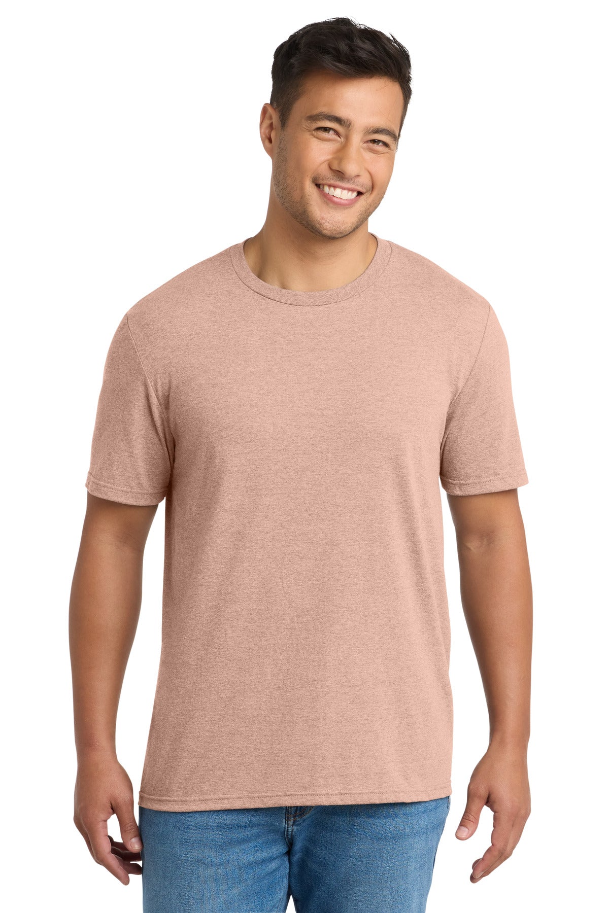 Front View of HtdDstyPch Port & Co Tri-Blend Tee. PC330 plain