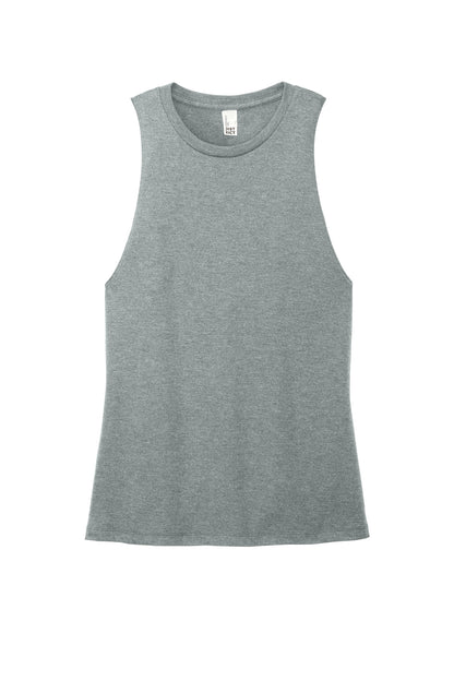 Front View of HtdGrey District Women's Perfect Tri Muscle Tank DT153 plain