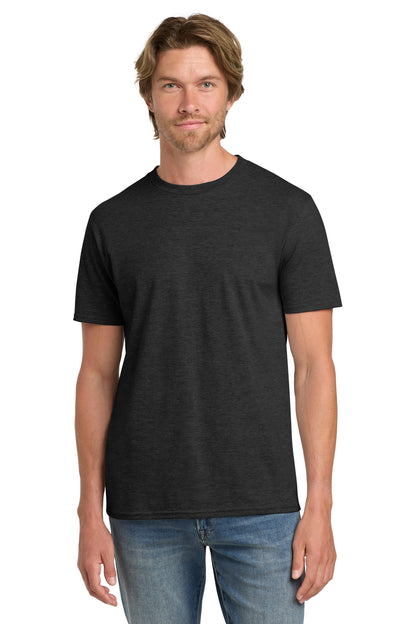 Front View of HtDkGrey Gildan 100% Ring Spun Cotton T-Shirt. 980 plain