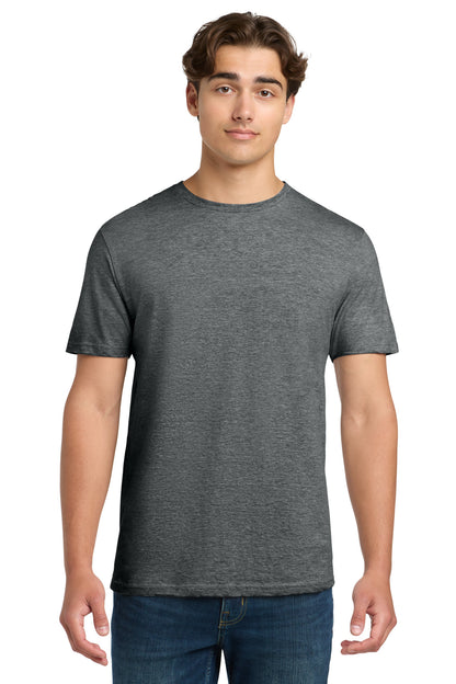 Front View of HtDkGrey Gildan Softstyle T-Shirt. 64000 plain