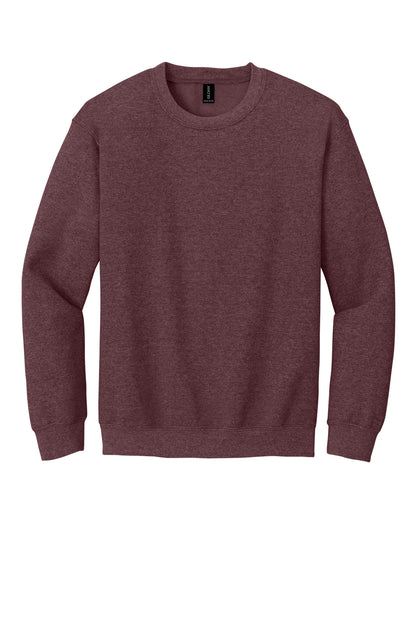 Front View of HtDkMaroon Gildan Heavy Blend Crewneck Sweatshirt. 18000 plain