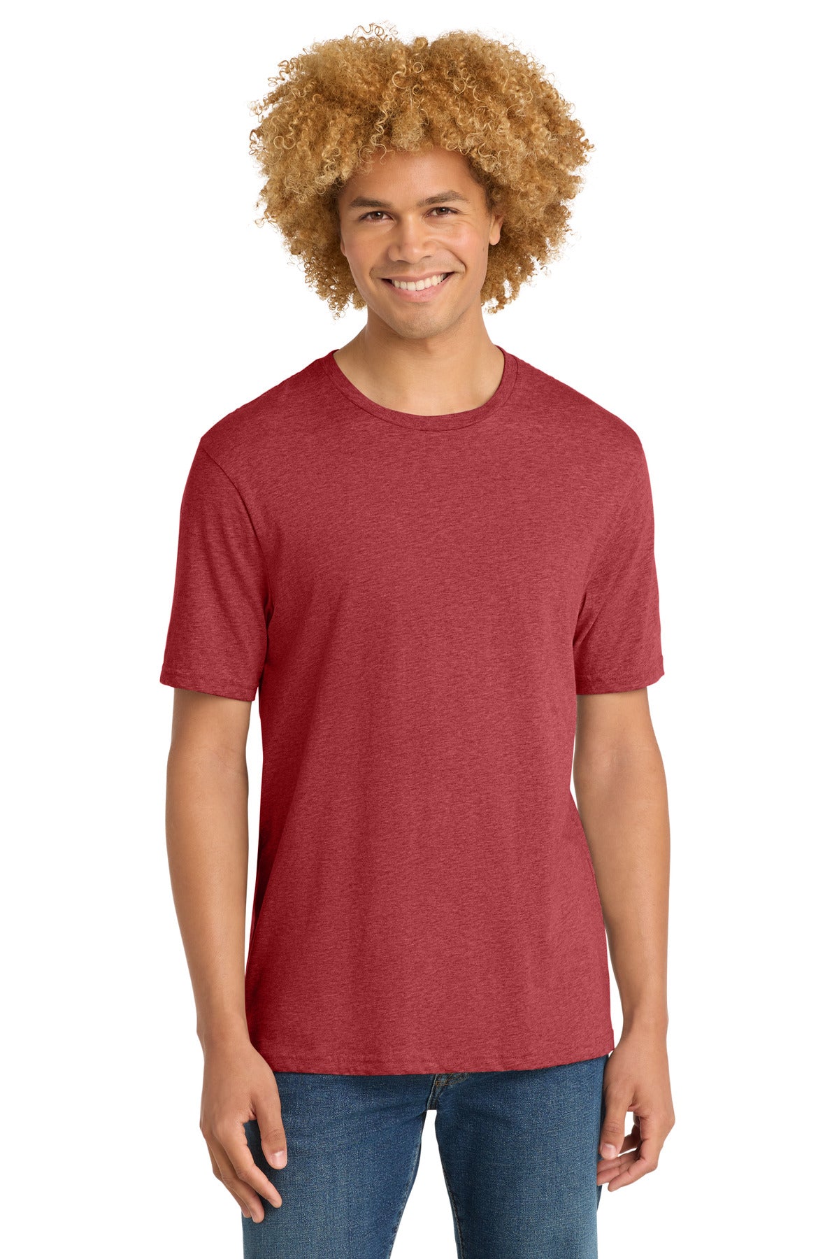 Front View of HtdRed District Perfect Weight Tee. DT104 plain