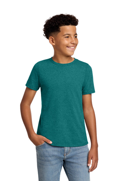Front View of HtdTeal District Youth Perfect Blend CVC Tee DT108Y plain
