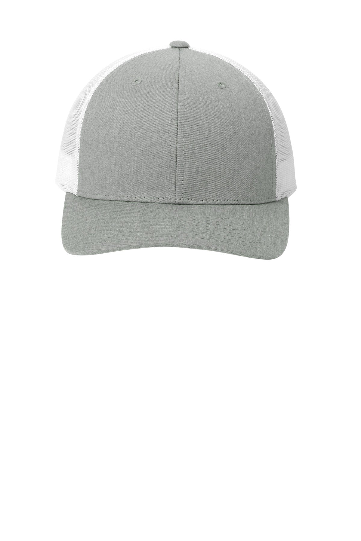 Front View of HtGy/White Sport-Tek YP Classics Retro Trucker Cap. STC39 plain