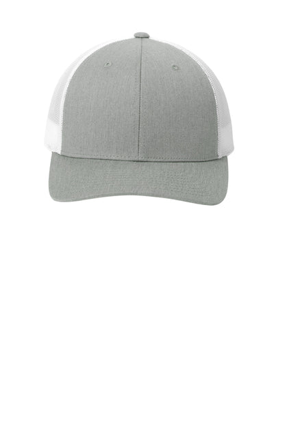 Front View of HtGy/White Sport-Tek YP Classics Retro Trucker Cap. STC39 plain