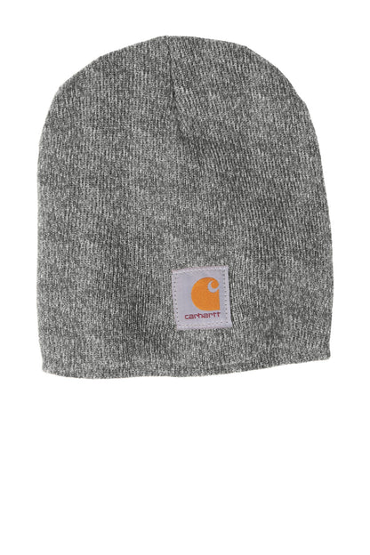 Front View of Hth Gry/Coal H Carhartt Acrylic Knit Hat. CTA205 plain