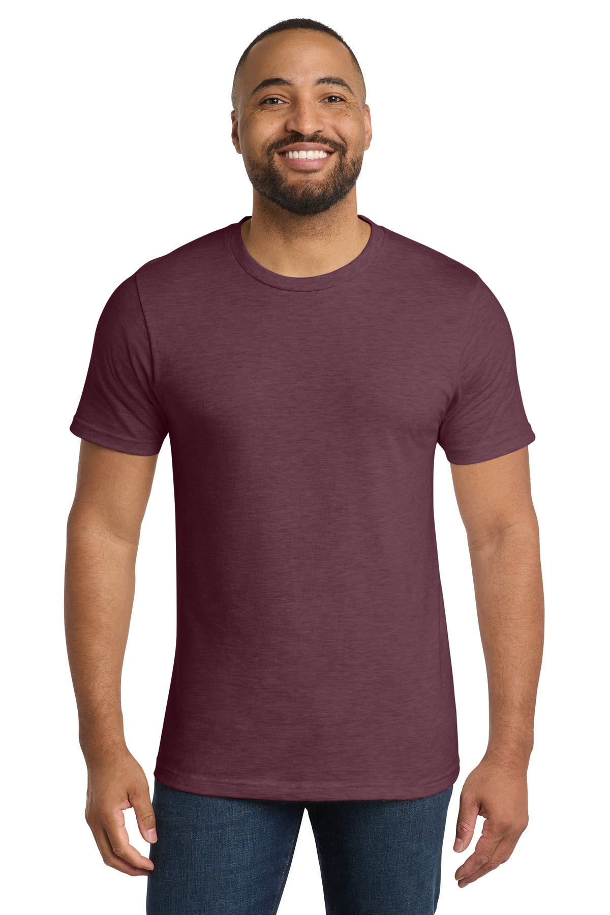 Front View of Hthr Ath Mroon Port & Co Bouncer Tee PC600 plain