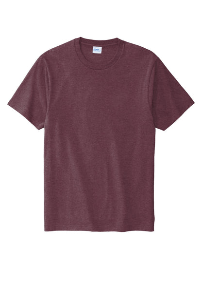 Front View of Hthr Ath Mroon Port & Co Bouncer Tee PC600 plain